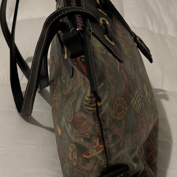 Dooney & Bourke Black Graffiti Tote with Sturdy Leather Handles - Picture 10 of 10